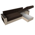 Диван угловой «Дубай лайт», правый угол, цвет микровельвет коричневый / экокожа бежевый - Фото 7