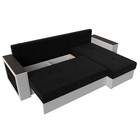 Диван угловой «Дубай лайт», правый угол, механизм еврокнижка, микровельвет, цвет чёрный / экокожа белый - Фото 8