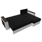 Диван угловой «Дубай лайт», правый угол, механизм еврокнижка, микровельвет, цвет чёрный / экокожа белый - Фото 9