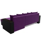 Угловой диван «Дубай лайт», угол правый, цвет микровельвет фиолетовый / экокожа чёрный - Фото 6
