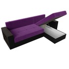 Угловой диван «Дубай лайт», угол правый, цвет микровельвет фиолетовый / экокожа чёрный - Фото 7