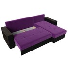 Угловой диван «Дубай лайт», угол правый, цвет микровельвет фиолетовый / экокожа чёрный - Фото 8