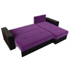 Угловой диван «Дубай лайт», угол правый, цвет микровельвет фиолетовый / экокожа чёрный - Фото 9