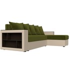 Диван угловой «Дубай лайт», правый угол, цвет микровельвет зелёный / экокожа бежевый - Фото 3