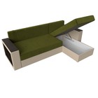 Угловой диван «Дубай лайт», угол правый, цвет микровельвет зелёный / экокожа бежевый - Фото 7