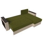 Угловой диван «Дубай лайт», угол правый, цвет микровельвет зелёный / экокожа бежевый - Фото 9