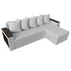 Угловой диван «Дубай лайт», еврокнижка, угол правый, экокожа, цвет белый - Фото 5