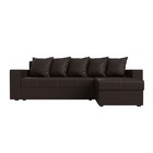 Угловой диван «Дубай лайт», еврокнижка, угол правый, экокожа, цвет коричневый - Фото 2