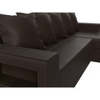 Угловой диван «Дубай лайт», еврокнижка, угол правый, экокожа, цвет коричневый - Фото 4