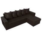 Угловой диван «Дубай лайт», еврокнижка, угол правый, экокожа, цвет коричневый - Фото 5