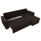 Угловой диван «Дубай лайт», еврокнижка, угол правый, экокожа, цвет коричневый - Фото 8