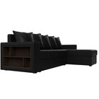 Угловой диван «Дубай лайт», еврокнижка, угол правый, экокожа, цвет чёрный - Фото 3