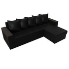Угловой диван «Дубай лайт», еврокнижка, угол правый, экокожа, цвет чёрный - Фото 5