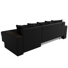 Угловой диван «Дубай лайт», еврокнижка, угол правый, экокожа, цвет чёрный - Фото 6