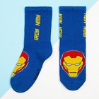 Носки для мальчика «Железный Человек», Мстители, 14-16 см, цвет синий - фото 319124981