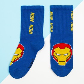 Носки для мальчика «Железный Человек», Мстители, 18-20 см, цвет синий