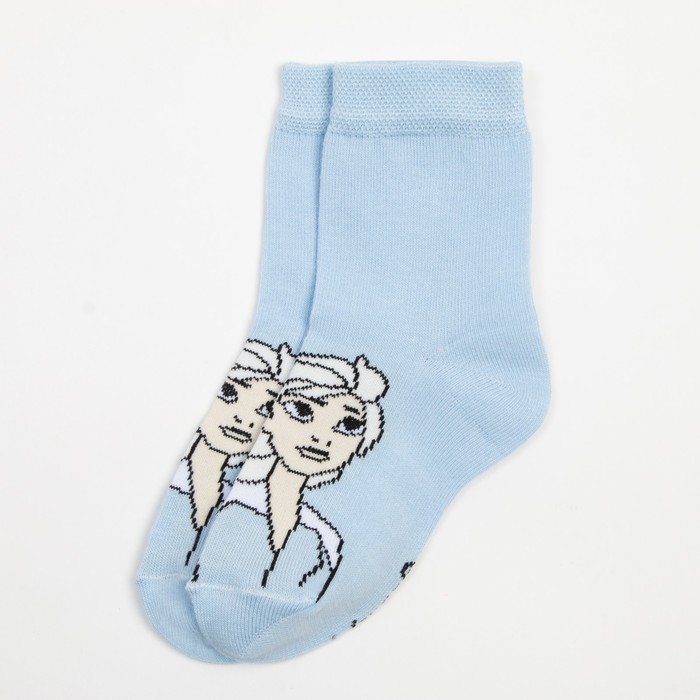 Носки для девочки «Эльза», Холодное сердце, 14-16 см, цвет голубой - фото 1907562617