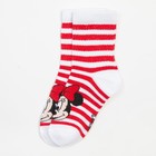 Носки для девочки «Минни Маус" полоска, DISNEY, 16-18 см, цвет белый/красный - фото 60112433