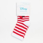 Носки для девочки «Минни Маус" полоска, DISNEY, 16-18 см, цвет белый/красный - фото 60112434