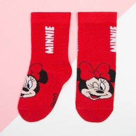 Носки для девочки «Минни Маус», DISNEY, 14-16 см, цвет красный