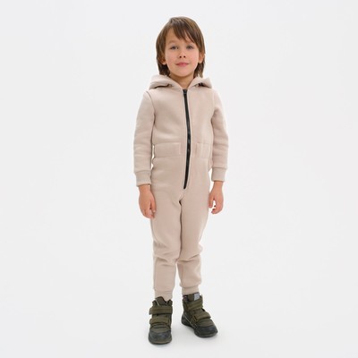 Комбинезон детский с начёсом KAFTAN "Basic line" размер 30 (98-104), цвет бежевый