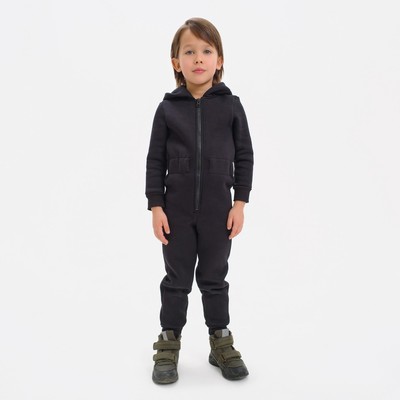 Комбинезон детский с начёсом KAFTAN Basic line, размер 28 (86-92 см), чёрный