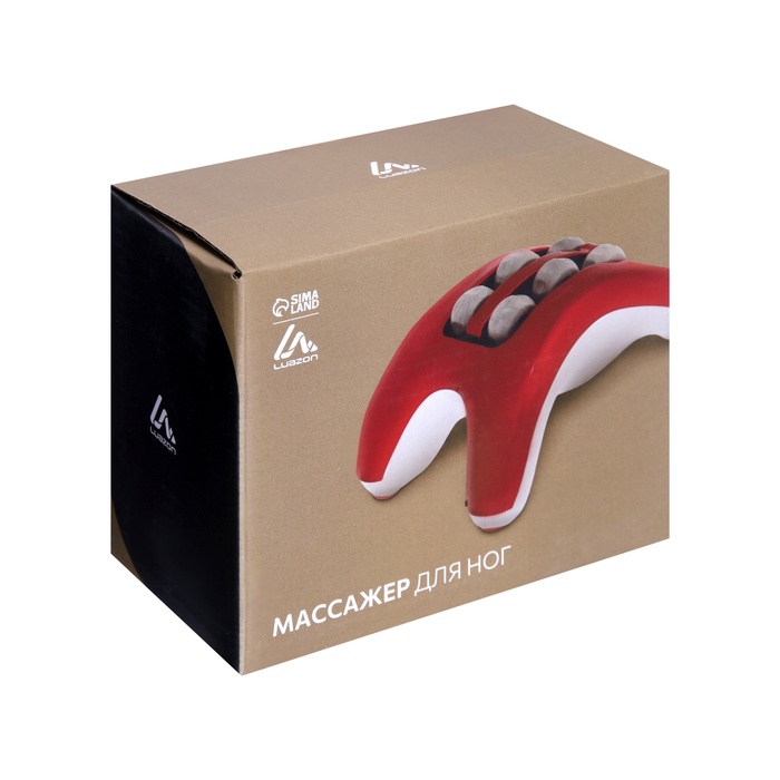 Массажёр для ног Luazon LEM-08, вибрационный, 3хААА (не в комплекте)/USB, красно-белый - фото 51754336