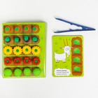 УЦЕНКА Обучающий набор «Мой весёлый огород», 40 фигурок, карточки, объёмное поле, по методике Монтессори, Синий трактор - Фото 2