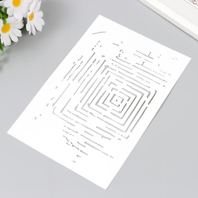 Трафарет для творчества пластиковый «Квадраты» 24×16 см
