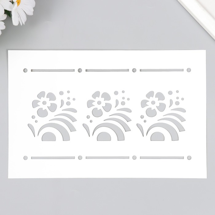 Трафарет пластиковый «Цветочки», 24×16 см - Фото 1