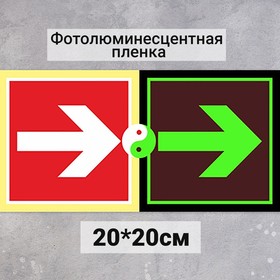 Табличка Направляющая стрелка "Фотолюминесцентная основа" 200x200