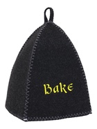 Шапка для бани с вышивкой "Bake" серая - фото 809705607