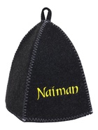 Шапка для бани с вышивкой "Naiman" серая - фото 809705619