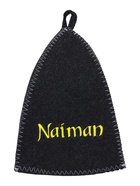 Шапка для бани с вышивкой "Naiman" серая - фото 809705620