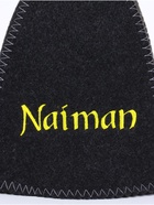 Шапка для бани с вышивкой "Naiman" серая - фото 809705621