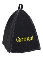 Шапка для бани с вышивкой 'Qonrat' серая - фото 809705625
