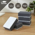 Набор губок для мытья посуды Raccoon, 5 шт., с частицами угля, 8.8×6×3 см, серый - Фото 1