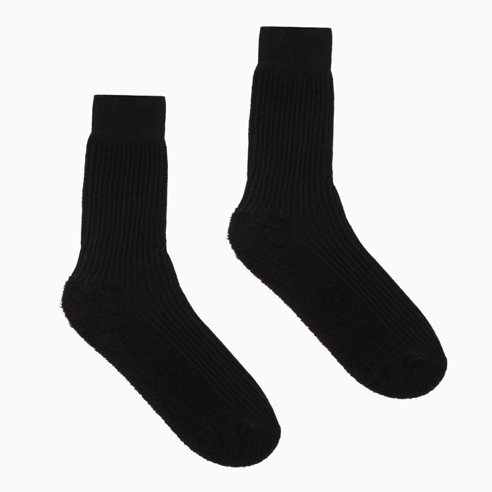 Носки мужские с махровым следом, цвет чёрный, размер 27 - Фото 1