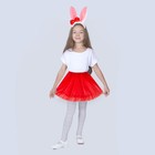 Карнавальный набор «Зайка с бантиком», ободок, юбка красная, 3-7 лет - фото 50389738