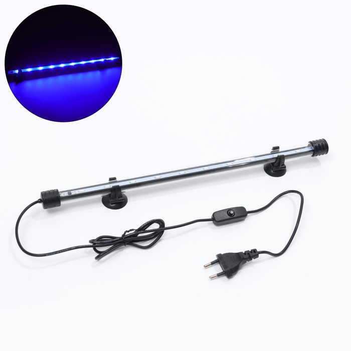 Светильник подводный с переключателем, JINGYE, 36 см, 4 Вт, голубой - Фото 1