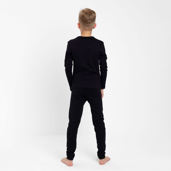 Термобелье для мальчика (лонгслив, легинсы) цвет чёрный, рост 110