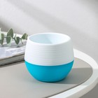 Горшок для цветов с поддоном «Япония», 125 мл, d=8 см, h=6.5 см, белый-бирюзовый - Фото 1