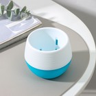 Горшок для цветов с поддоном «Япония», 125 мл, d=8 см, h=6.5 см, белый-бирюзовый - Фото 2