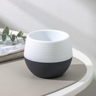 Горшок для цветов с поддоном «Япония», 125 мл, d=8 см, h=6.5 см, пластиковый, белый-графитовый - Фото 1