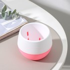 Горшок для цветов с поддоном «Япония», 125 мл, d=8 см, h=6.5 см, белый-розовый - Фото 2