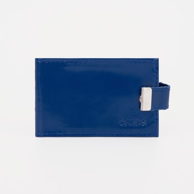 Визитница на кнопке, 18 карт, цвет синий