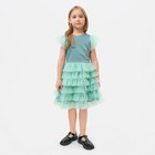 Платье для девочки с крылышками KAFTAN, размер 28 (86-92), цвет мятный - фото 3989663