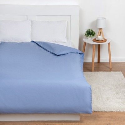 Пододеяльник евро «Этель» Plain collection, 200×215 см, голубой, поплин