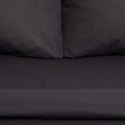 Постельное бельё евро «Этель» Black night, поплин, чёрное
