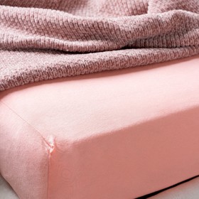

Простыня на резинке, размер 140х200х20см, абрикосовый, кулирка 120гр, 100% хлопок